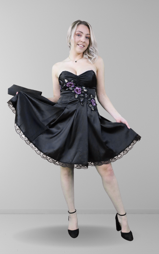 Black Bandeau fit & flare Dress – Signagefashion