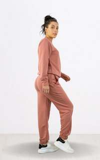 Dusty Pink Sweatshirt & Jogger Set