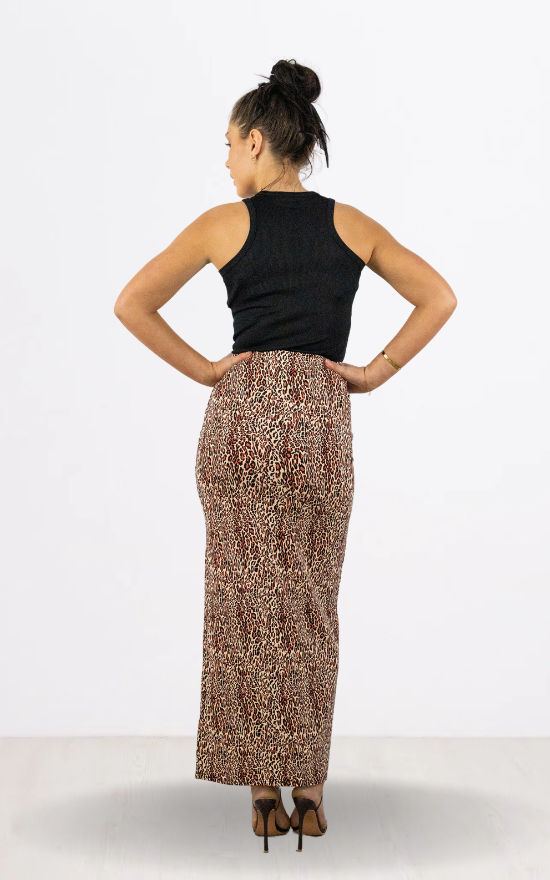 Animal Print Pencil Maxi Skirt