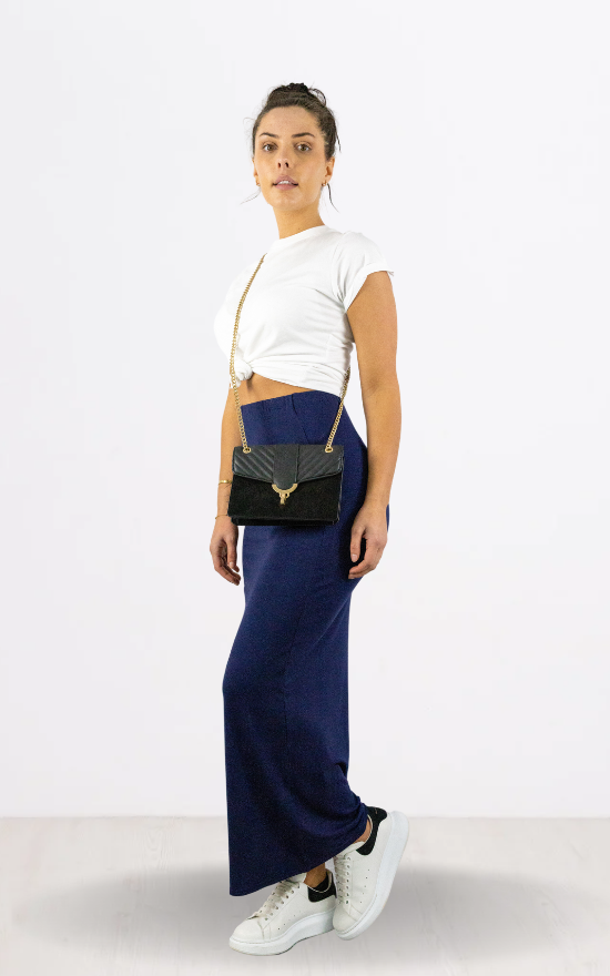 Navy Pencil Maxi Skirt