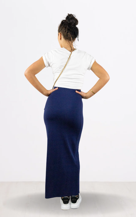 Navy Pencil Maxi Skirt