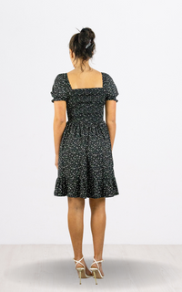 Black Mono Spot Mini Dress