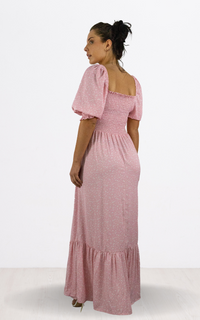 Pink Shearing Detail Maxi Dress