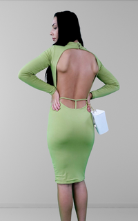 Aqua Bodycon Backless Dress