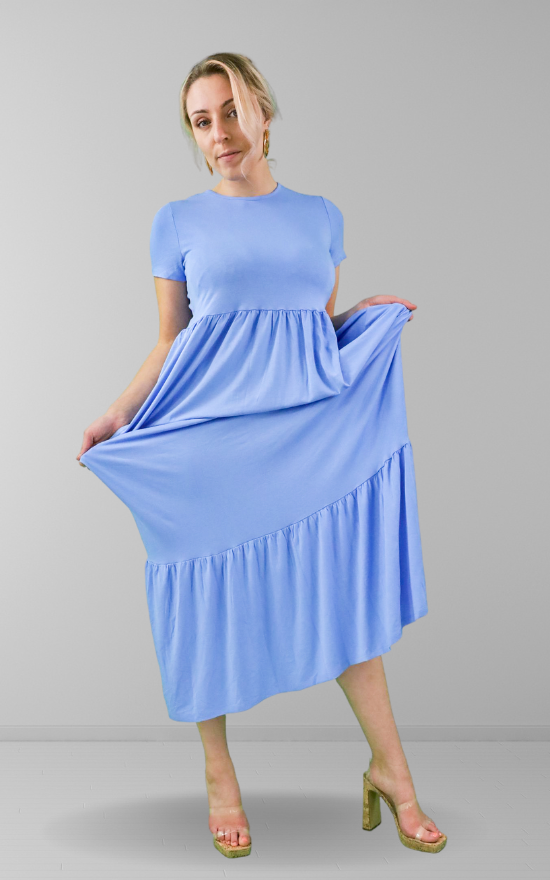 Baby blue tiered maxi dress