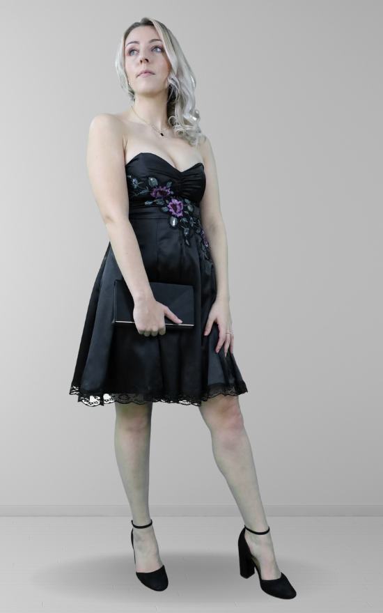 Black Bandeau fit & flare Dress Black Bandeau fit & flare Dress