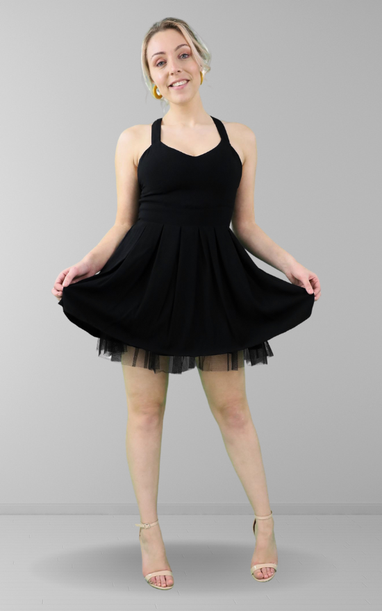 Black Fit and Flare Pinafore Dress Signagefashion Black Fit and Flare Pinafore Dress Signagefashion