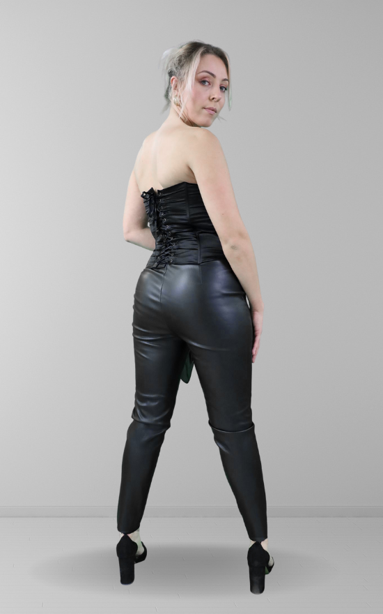 Black Flower Detail Corset Top