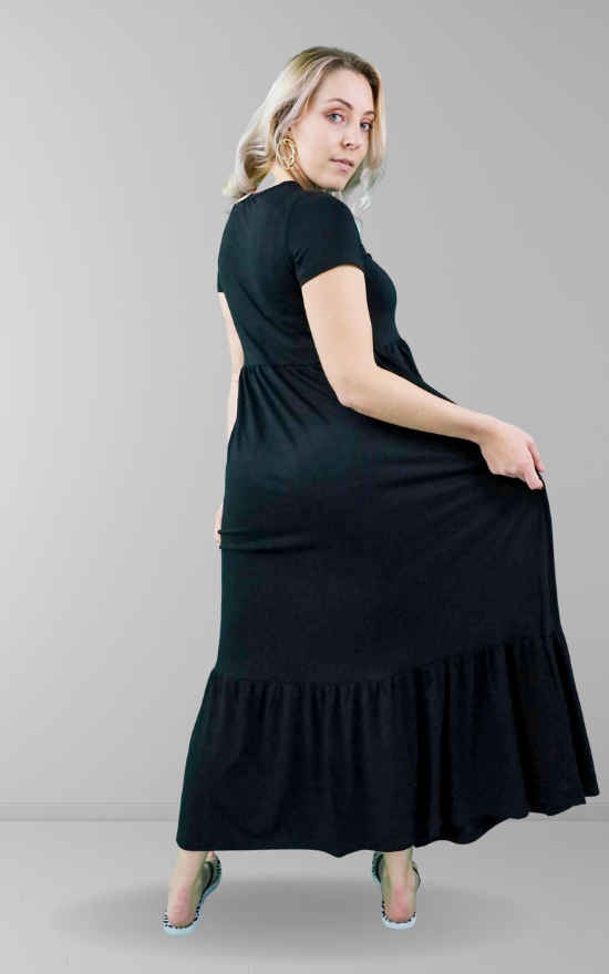 Black tiered maxi dress