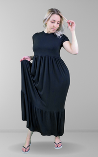 Black tiered maxi dress