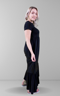 Black tiered maxi dress