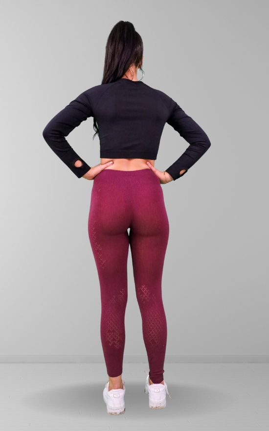 Burgundy sports leggings