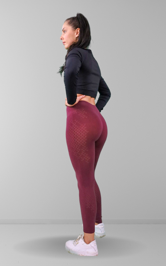 Burgundy sports leggings