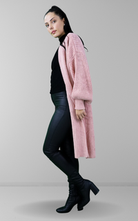 Dusty Rose Oversized Longline Cardigan