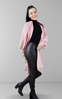 Dusty Rose Oversized Longline Cardigan
