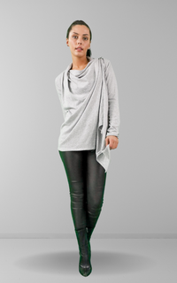 Maternity grey long sleeve over wrap cardigan