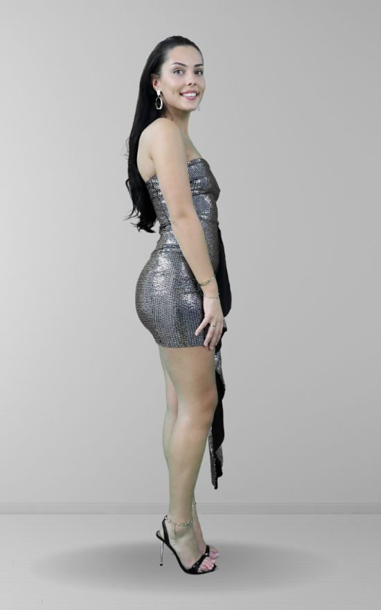 Silver Sequin Bodycon Dress