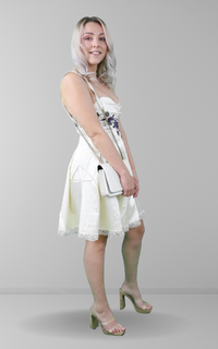 White Bandeau fit & flare Dress